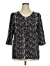 Plenty By Tracy Reese Black 3/4 Sleeve Blouse Size XL - photo 1
