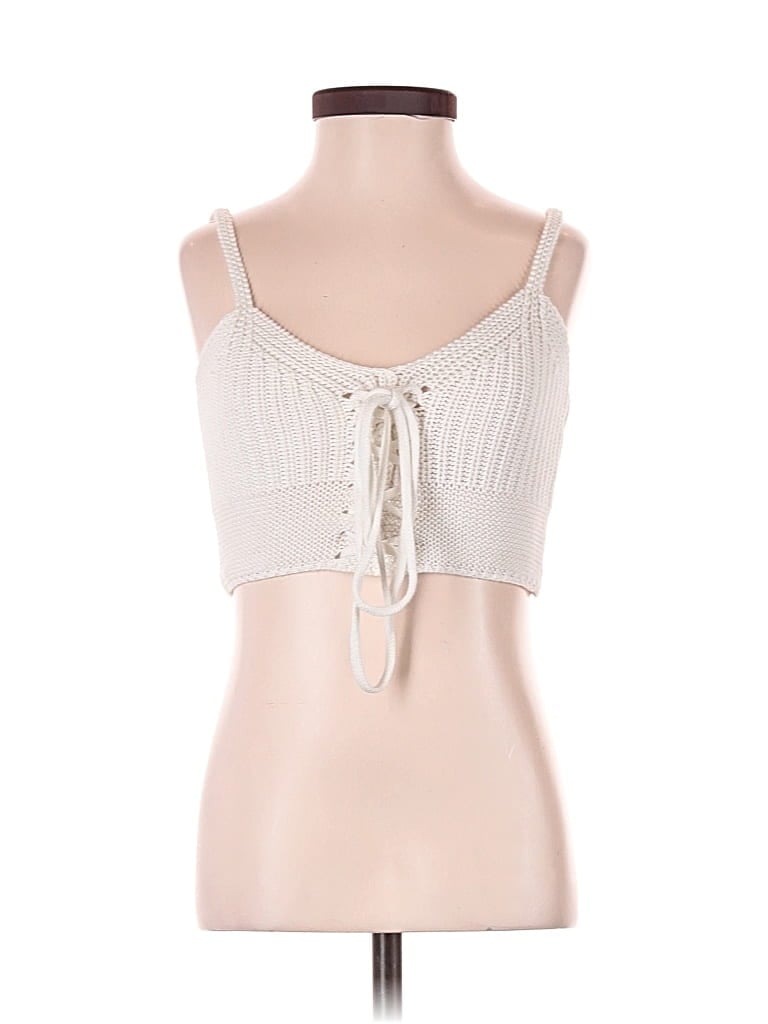 Pre-owned Sky And Sparrow Sleeveless Top Ivory Sweetheart Neckline Tops