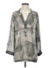 Wish 100% Polyester Gray 3/4 Sleeve Blouse Size S - photo 1