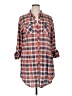 White Mark 100% Polyester Plaid Orange 3/4 Sleeve Blouse Size 1X - photo 1