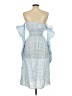 Sleeper 100% Linen Checkered-gingham Blue Casual Dress Size L - photo 2