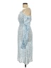 Sleeper 100% Linen Checkered-gingham Blue Casual Dress Size L - photo 5