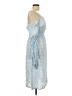 Sleeper 100% Linen Checkered-gingham Blue Casual Dress Size L - photo 4