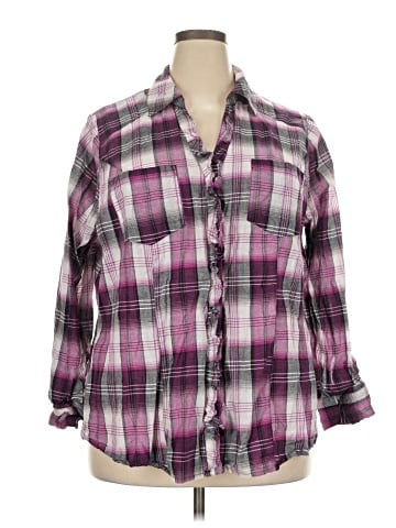 Lane Bryant 3/4 Sleeve Button-Down Shirt (view 1)