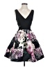 Xscape Floral Black Cocktail Dress Size 4 - photo 1