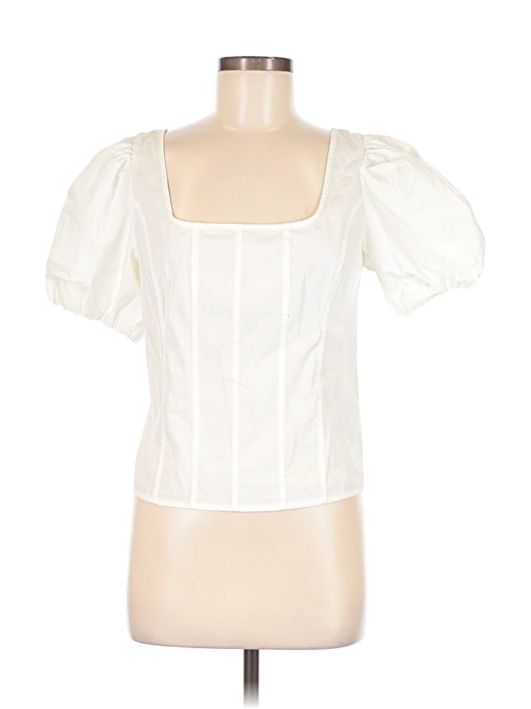 Pre-owned Jcrew Short Sleeve Blouse In Ivory