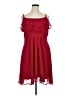 Torrid 100% Polyester Solid Red Cocktail Dress Size 14 Plus - photo 1