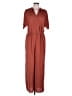 Worthington 100% Polyester Solid Brown Jumpsuit Size L - photo 1