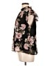 Alice + Olivia Floral Black Sleeveless Blouse Size L - photo 5