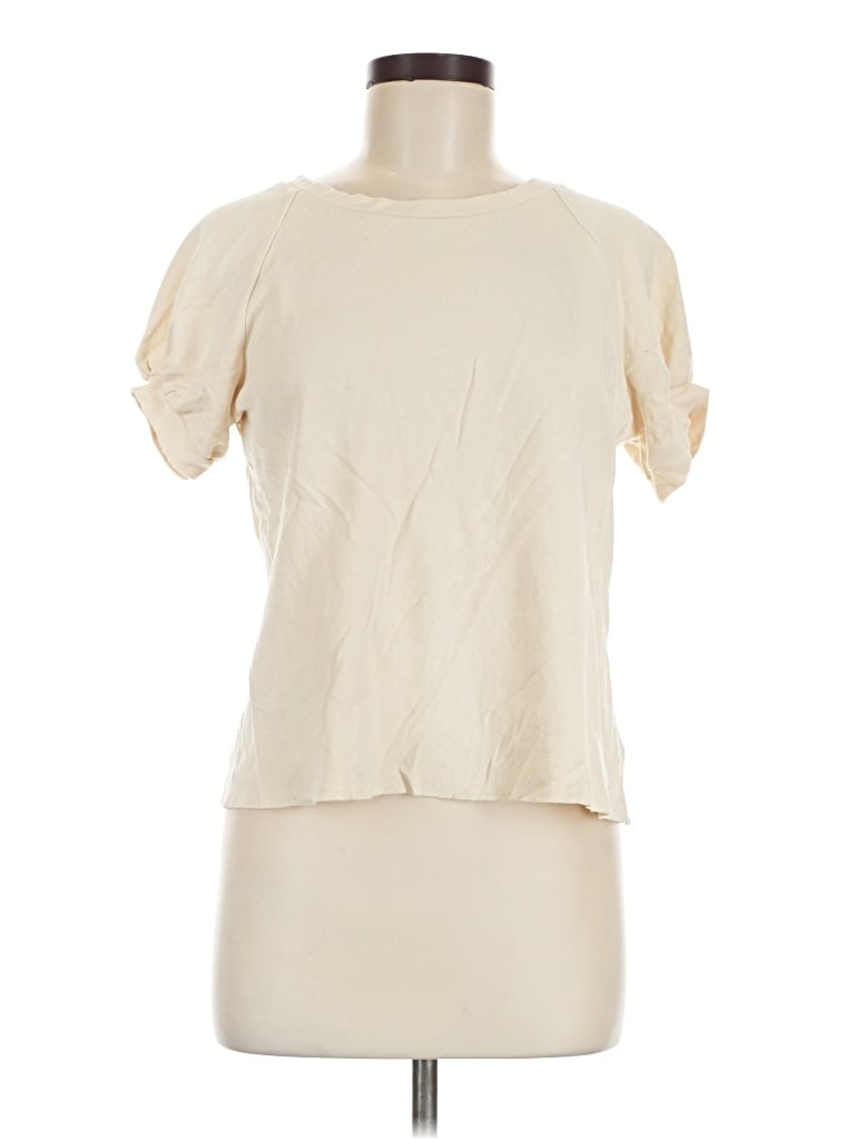 Pre-owned Listicle Short Sleeve Blouse In Ivory