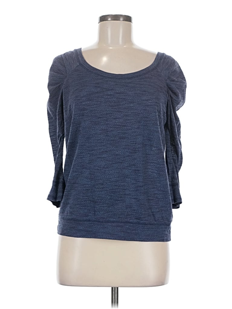 Pre-owned Free People 3/4 Sleeve T-shirt In Blue