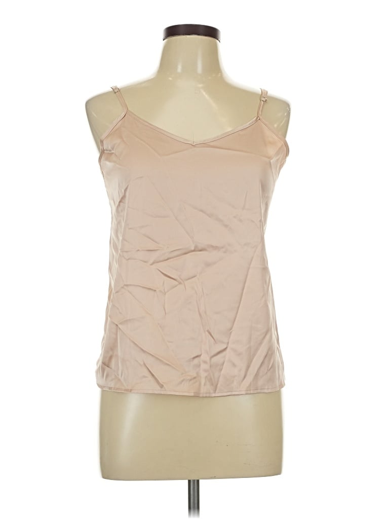 Pre-owned Zeagoo Sleeveless Top Tan Scoop Neck Tops