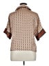 Unbranded 100% Polyester Print Tan Short Sleeve Blouse Size XL - photo 2