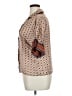 Unbranded 100% Polyester Print Tan Short Sleeve Blouse Size XL - photo 5