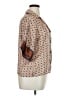 Unbranded 100% Polyester Print Tan Short Sleeve Blouse Size XL - photo 4