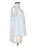 Frank & Eileen 100% Linen Stripes Blue Sleeveless Button-Down Shirt Size XS - photo 4