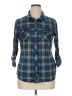 Always Indigo 100% Polyester Plaid Blue 3/4 Sleeve Blouse Size 1X - photo 1