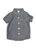 Carter's 100% Cotton Chevron-herringbone Blue Short Sleeve Button-Down Shirt 12-18 MO / 18 MO - photo 1