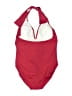 Merona 100% Nylon Solid Red One Piece Swimsuit Size L - photo 2