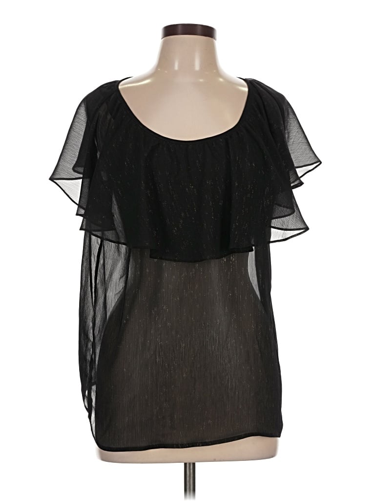 Pre-owned The Limited Short Sleeve Top Black Scoop Neck Tops