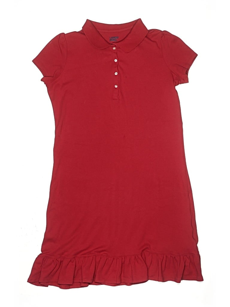 Pre-owned Lands' End Kids'  Dress In Red