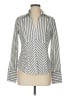 The Limited 100% Cotton Chevron-herringbone Silver Long Sleeve Blouse Size M - photo 1