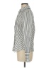 The Limited 100% Cotton Chevron-herringbone Silver Long Sleeve Blouse Size M - photo 5