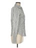 The Limited 100% Cotton Chevron-herringbone Silver Long Sleeve Blouse Size M - photo 4