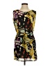 Glam 100% Polyester Graphic Yellow Cocktail Dress Size S - photo 1