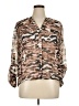 Jennifer Lopez Camo Brown 3/4 Sleeve Blouse Size XL - photo 1