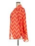 Tacera 100% Polyester Chevron-herringbone Orange Long Sleeve Blouse Size 3X - photo 5