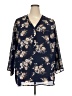 J for Justify 100% Polyester Blue 3/4 Sleeve Blouse Size 3X - photo 1