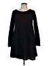 Peppermint Solid Black Casual Dress Size L - photo 1