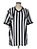 Unbranded 100% Polyester Stripes Silver Short Sleeve Top Size L - photo 1