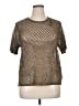 Dex Metallic Silver Short Sleeve Top Size 0X - photo 1