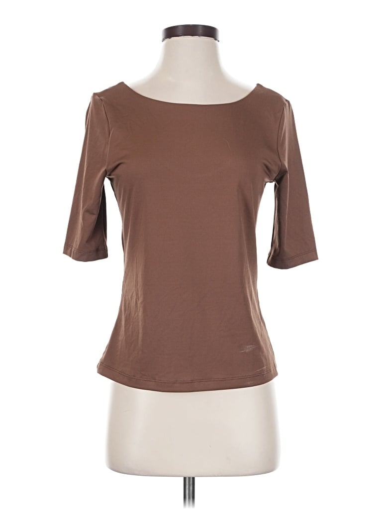 Pre-owned H&m 3/4 Sleeve T-shirt In Brown