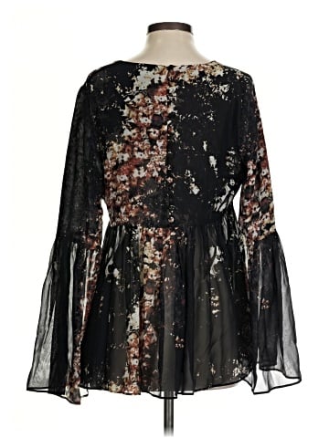 Intermix Long Sleeve Silk Top (view 2)