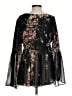Intermix Floral Black Long Sleeve Silk Top Size S - photo 2