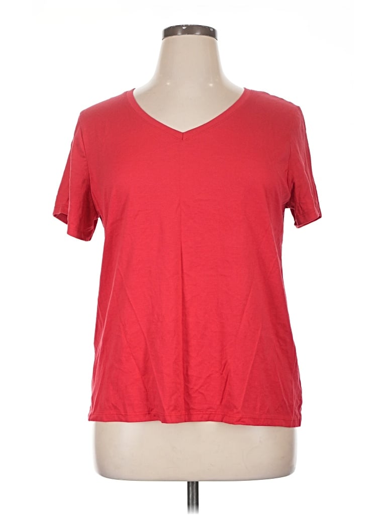 Pre-owned Time And Tru Short Sleeve T-shirt In Red