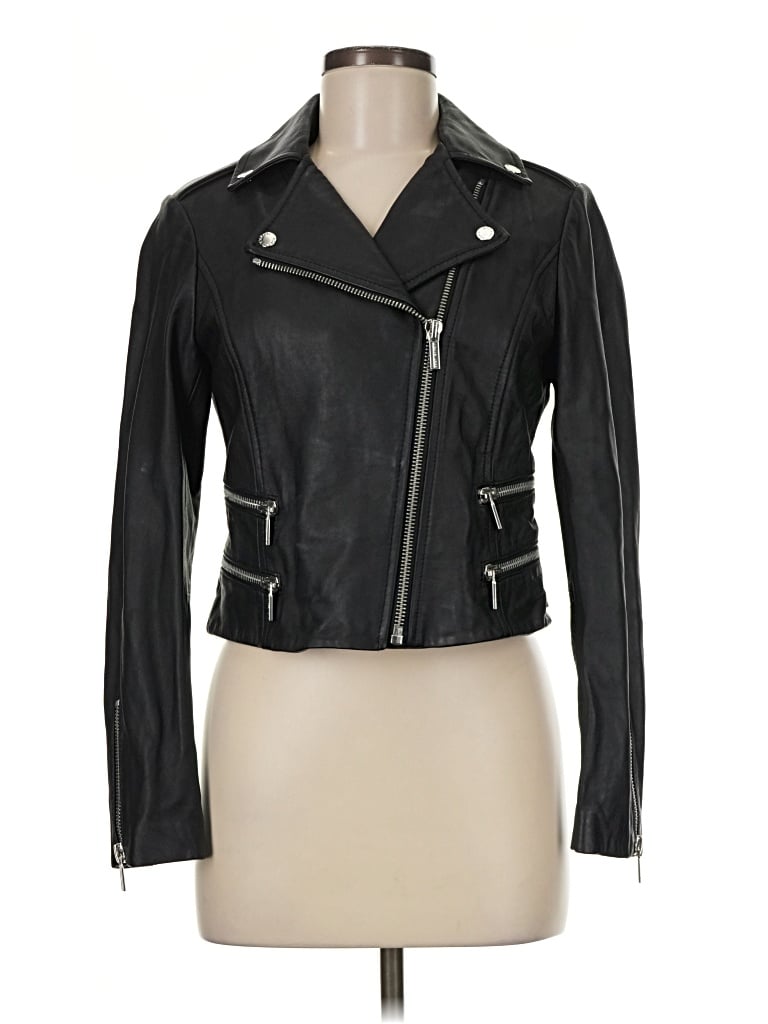 Pre-owned Michael Michael Kors Leather Jacket In Black
