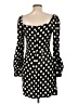 Just Fab Polka Dots Black Cocktail Dress Size L - photo 2