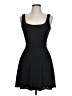 Aqua Solid Black Casual Dress Size L - photo 1