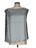 Ann Taylor LOFT 100% Polyester Silver Sleeveless Blouse Size L - photo 1