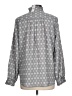 Ann Taylor 100% Polyester Print Gray Long Sleeve Blouse Size L - photo 2