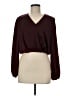 Shinestar 100% Polyester Burgundy Long Sleeve Blouse Size M - photo 1