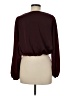 Shinestar 100% Polyester Burgundy Long Sleeve Blouse Size M - photo 2