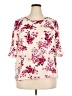 Elle 100% Polyester Floral Pink Short Sleeve Blouse Size XXL - photo 1