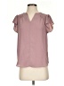 maette 100% Polyester Pink Short Sleeve Blouse Size XS - photo 1