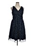 Mark Eisen Collection 100% Polyester Polka Dots Blue Casual Dress Size 14 - photo 1