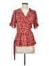Allegra K 100% Polyester Red Short Sleeve Blouse Size S - photo 1